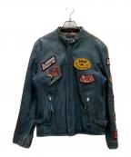 Schottショット）の古着「クラシックレーサーワッペンライダース」｜グリーン