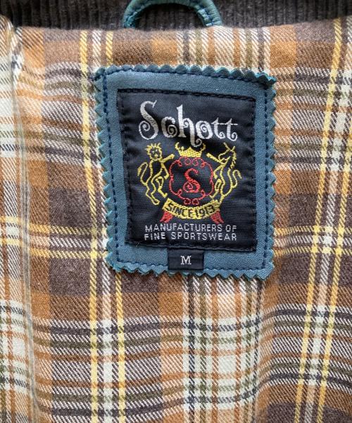 Schott（ショット）Schott (ショット) クラシックレーサーワッペンライダース グリーン サイズ:Ｍの古着・服飾アイテム