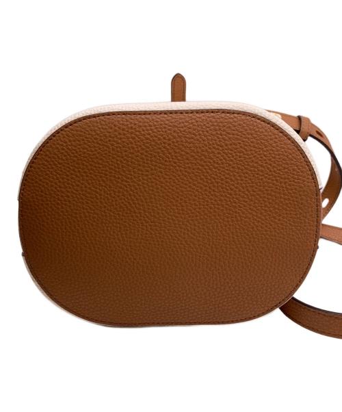 FURLA（フルラ）FURLA (フルラ) アウラ ミニ ドローストリングショルダーバッグ ホワイト×ブラウンの古着・服飾アイテム