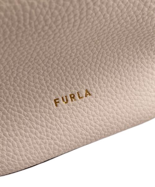 FURLA（フルラ）FURLA (フルラ) アウラ ミニ ドローストリングショルダーバッグ ホワイト×ブラウンの古着・服飾アイテム
