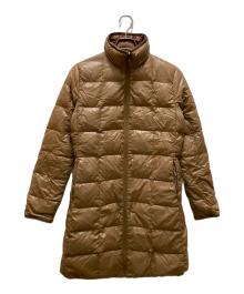 MONCLER（モンクレール）の古着「レザートリムリバーシブルダウンコート」｜ベージュ