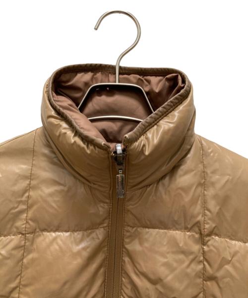 MONCLER（モンクレール）MONCLER (モンクレール) レザートリムリバーシブルダウンコート ベージュの古着・服飾アイテム