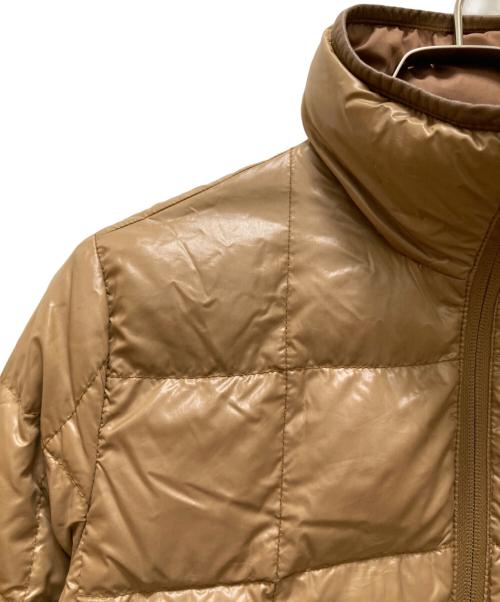 MONCLER（モンクレール）MONCLER (モンクレール) レザートリムリバーシブルダウンコート ベージュの古着・服飾アイテム