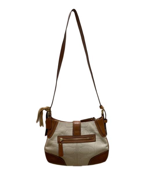 COACH（コーチ）COACH (コーチ) ハンプトンズ レザーショルダーバッグ ベージュの古着・服飾アイテム