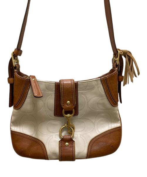 COACH（コーチ）COACH (コーチ) ハンプトンズ レザーショルダーバッグ ベージュの古着・服飾アイテム