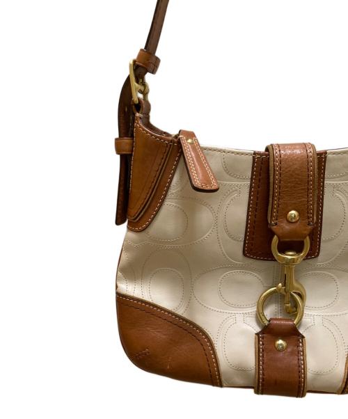 COACH（コーチ）COACH (コーチ) ハンプトンズ レザーショルダーバッグ ベージュの古着・服飾アイテム