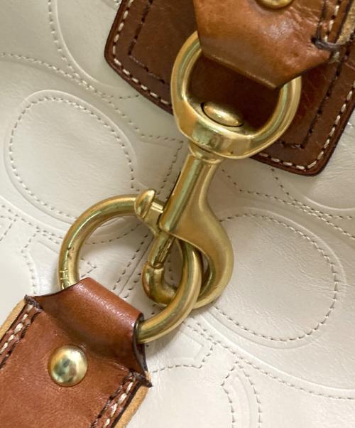 COACH（コーチ）COACH (コーチ) ハンプトンズ レザーショルダーバッグ ベージュの古着・服飾アイテム