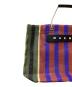 中古・古着 MARNI (マルニ) マーケットストライプハンドバッグ ブラウン×ブルー：9000円