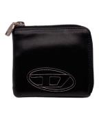 DIESELディーゼル）の古着「オーバルDロゴメタルプレートコンパクトウォレット」｜ブラック