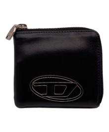 DIESEL（ディーゼル）の古着「オーバルDロゴメタルプレートコンパクトウォレット」｜ブラック