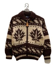 FIRST DOWN（ファーストダウン）の古着「90s紅葉ウールカウチンニット」｜ブラウン