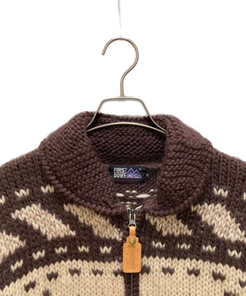 FIRST DOWN（ファーストダウン）FIRST DOWN (ファーストダウン) 90s紅葉ウールカウチンニット ブラウン サイズ:Ｍの古着・服飾アイテム