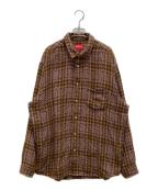 SUPREMEシュプリーム）の古着「バスケットウィーブプラッドシャツ」｜ブラウン