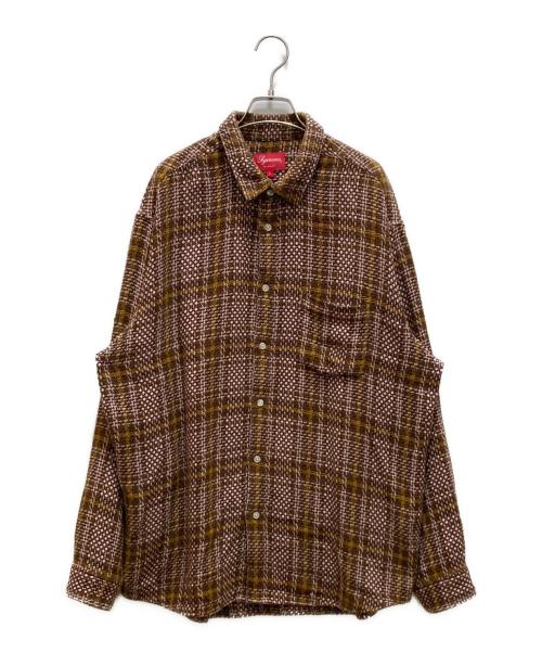 SUPREME（シュプリーム）SUPREME (シュプリーム) バスケットウィーブプラッドシャツ ブラウン サイズ:Lの古着・服飾アイテム