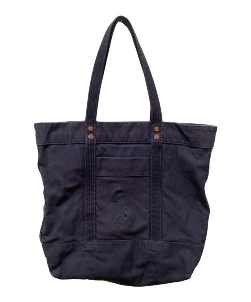 POLO RALPH LAUREN（ポロ・ラルフローレン）POLO RALPH LAUREN (ポロ・ラルフローレン) ビッグポニーキャンバストートバッグ ネイビーの古着・服飾アイテム