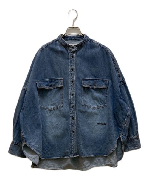 pual ce cin（ピュアルセシン）pual ce cin (ピュアルセシン) ヴィンテージライクデニムバンドカラーシャツ インディゴ サイズ:FREEの古着・服飾アイテム