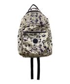 Kiplingキプリング）の古着「Colab Print リュック」｜ホワイト×ネイビー