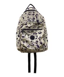 Kipling（キプリング）の古着「Colab Print リュック」｜ホワイト×ネイビー