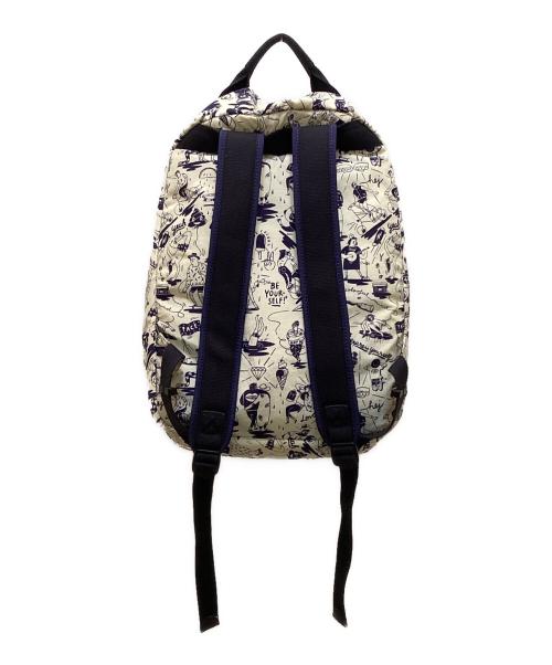 Kipling（キプリング）Kipling (キプリング) Colab Print リュック ホワイト×ネイビーの古着・服飾アイテム