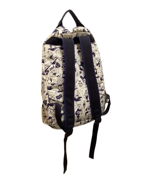 Kipling（キプリング）Kipling (キプリング) Colab Print リュック ホワイト×ネイビーの古着・服飾アイテム