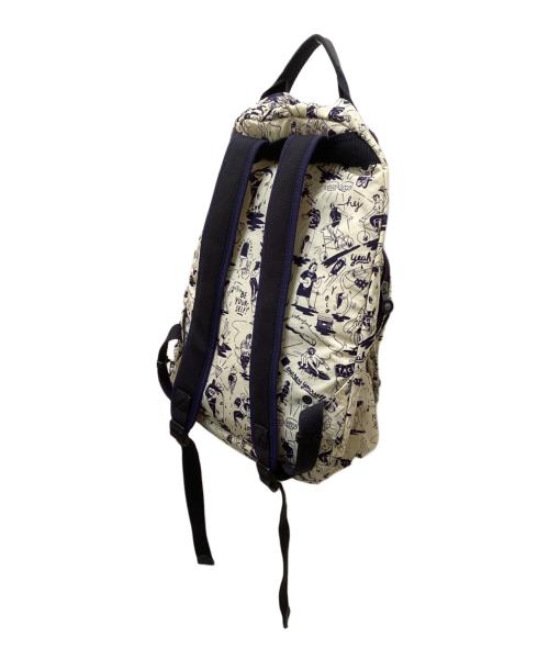 Kipling（キプリング）Kipling (キプリング) Colab Print リュック ホワイト×ネイビーの古着・服飾アイテム