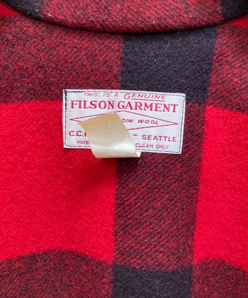 FILSON GARMENT（フィルソン ガーメント）FILSON GARMENT (フィルソン ガーメント) バッファローチェック ダブルマッキーノクルーザージャケット レッド×ブラック サイズ:42の古着・服飾アイテム