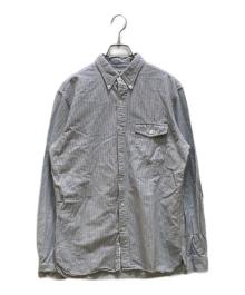RRL（ダブルアールエル）の古着「ストライプボタンダウンシャツ」｜ホワイト×ブルー