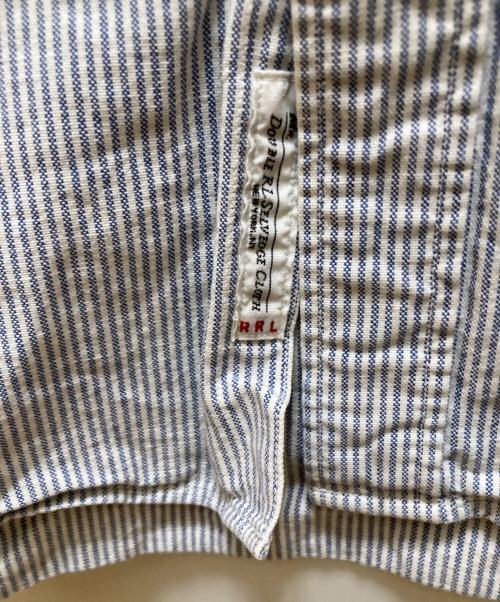 RRL（ダブルアールエル）RRL (ダブルアールエル) ストライプボタンダウンシャツ ホワイト×ブルー サイズ:Mの古着・服飾アイテム