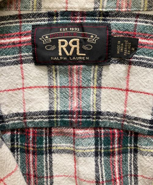 RRL（ダブルアールエル）RRL (ダブルアールエル) リネン・コットン チェックシャツ ベージュ サイズ:Ｍの古着・服飾アイテム