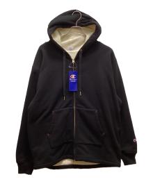 Champion（チャンピオン）の古着「ダブルフェイス 裏地サーマルジップパーカー」｜ブラック