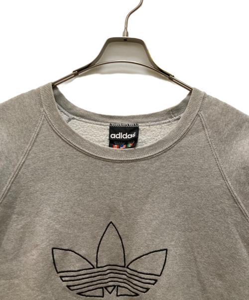 adidas（アディダス）adidas (アディダス) トレフォイルロゴスウェット グレー サイズ:Ｍの古着・服飾アイテム