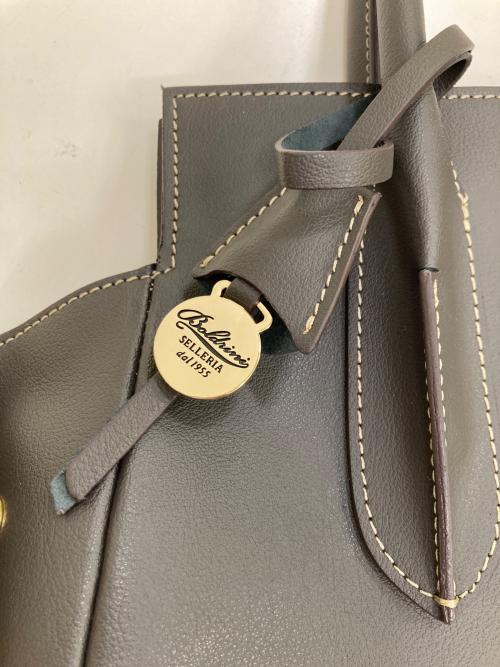 BOLDRINI SELLERIA（ボルドリーニ セレリア）Boldrini Selleria (ボルドリーニ セレリア) カーフレザートートバッグ グレーの古着・服飾アイテム
