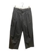 KICS DOCUMENT.キクスドキュメント）の古着「ストレッチツイルダブルタックパンツ」｜グレー
