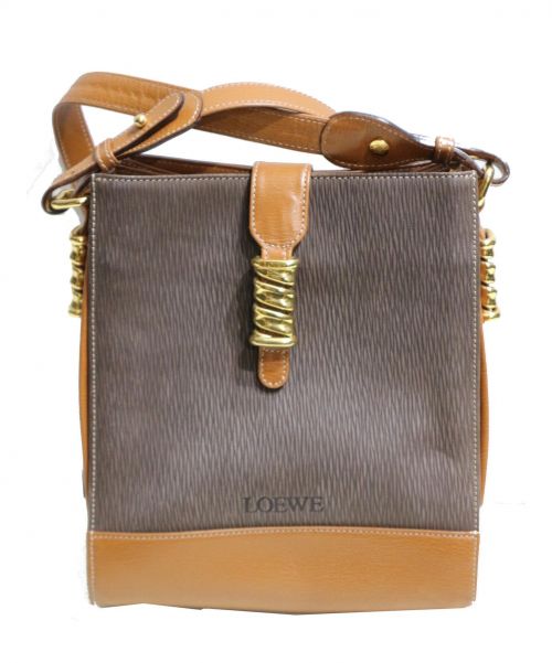 LOEWE（ロエベ）LOEWE (ロエベ) ツイスト金具レザーショルダーバッグ サイズ:採寸の古着・服飾アイテム