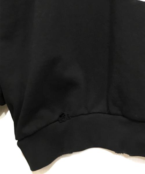 RAF SIMONS（ラフシモンズ）RAF SIMONS (ラフシモンズ) Destroyed crew neck sweater Altered Reality print スウェット ブラック サイズ:1の古着・服飾アイテム