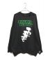 RAF SIMONS（ラフシモンズ）の古着「Destroyed crew neck sweater Altered Reality print スウェット」｜ブラック