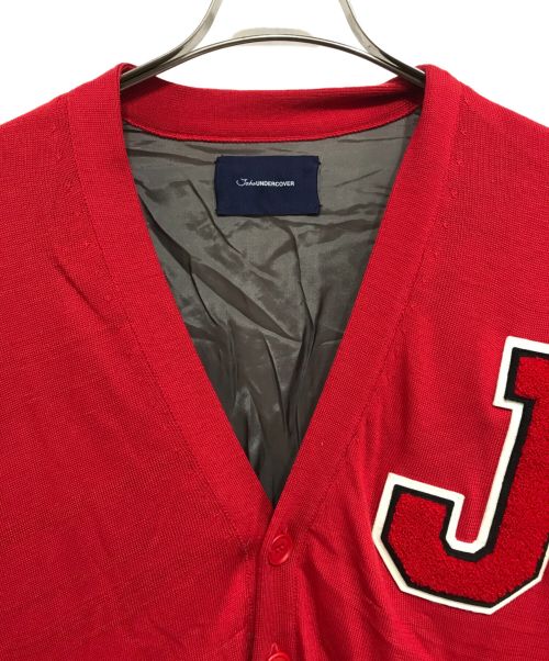 JohnUNDERCOVER（ジョンアンダーカバー）JohnUNDERCOVER (ジョンアンダーカバー) レイヤードデザインカーディガン レッド×グレー サイズ:3の古着・服飾アイテム