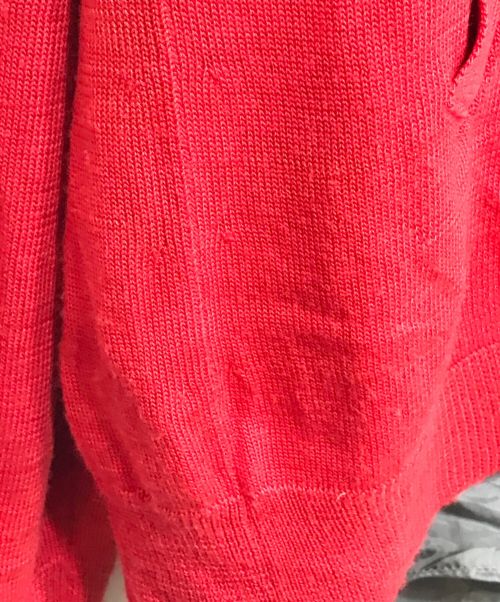 JohnUNDERCOVER（ジョンアンダーカバー）JohnUNDERCOVER (ジョンアンダーカバー) レイヤードデザインカーディガン レッド×グレー サイズ:3の古着・服飾アイテム