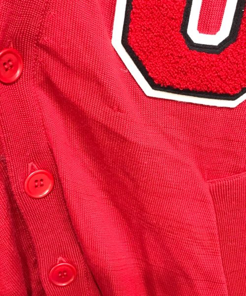 JohnUNDERCOVER（ジョンアンダーカバー）JohnUNDERCOVER (ジョンアンダーカバー) レイヤードデザインカーディガン レッド×グレー サイズ:3の古着・服飾アイテム