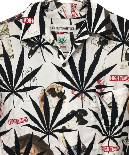 WACKO MARIA（ワコマリア）WACKO MARIA (ワコマリア) HAWAIIAN SHIRT レーヨンアロハシャツ ホワイト×ブラック サイズ:Lの古着・服飾アイテム