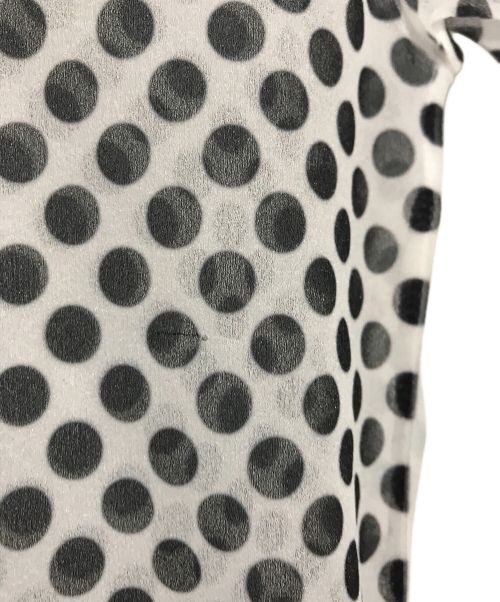 COMME des GARCONS（コムデギャルソン）COMME des GARCONS (コムデギャルソン) ポリエステルドットチェッカープリントシースルーTシャツ カットソー ホワイト×ブラック サイズ:不明の古着・服飾アイテム