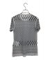 COMME des GARCONS (コムデギャルソン) ポリエステルドットチェッカープリントシースルーTシャツ カットソー ホワイト×ブラック サイズ:不明：8000円
