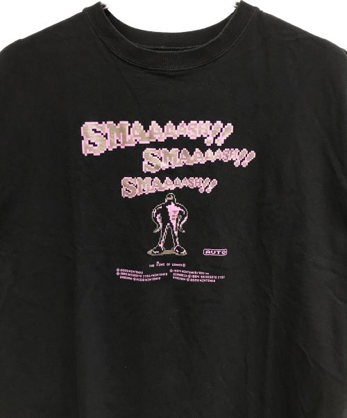 THE KING OF GAMES（ザキングオブゲームス）THE KING OF GAMES (ザキングオブゲームス) SMAAAASH!! STARMAN／GYIYG STRIKES BACK! プリントTシャツ ブラック サイズ:XLの古着・服飾アイテム