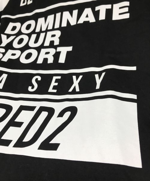 DSQUARED2（ディースクエアード）DSQUARED2 (ディースクエアード) D2 LEAF SPORT ロゴプリント T-SHIRT ブラック サイズ:Lの古着・服飾アイテム