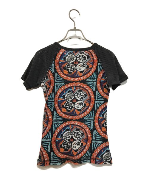 hysterics（ヒステリックス）hysterics (ヒステリックス) ヒスパンダプリントメッシュラグランTシャツ ブルー×グレー サイズ:FREEの古着・服飾アイテム