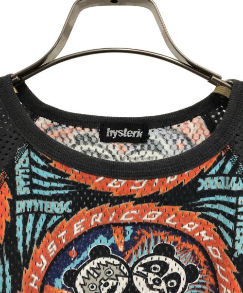 hysterics（ヒステリックス）hysterics (ヒステリックス) ヒスパンダプリントメッシュラグランTシャツ ブルー×グレー サイズ:FREEの古着・服飾アイテム