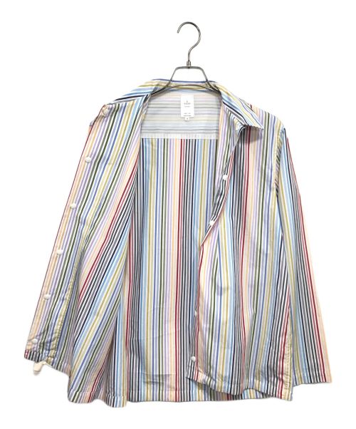 &ease FAIRFAX（アンドイーズ フェアファクス）＆ease FAIRFAX (アンドイーズ フェアファクス) 長袖ストライプスナップシャツ マルチカラー サイズ:記載なしの古着・服飾アイテム