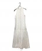 HER LIP TOハーリップトゥ）の古着「Lace trimmed Belted Dressレースドレス」｜ホワイト