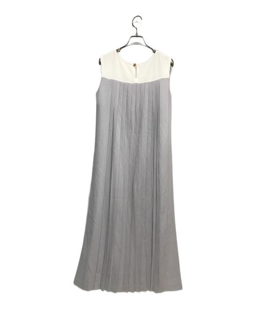 GRACE CLASS（グレースクラス）GRACE CLASS (グレースクラス) プリーツバイカラードレス ホワイト×グレー サイズ:36の古着・服飾アイテム