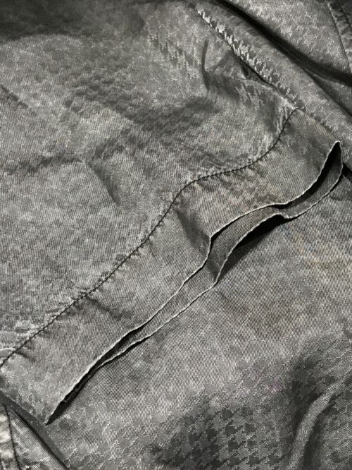 Y's（ワイズ）Y's (ワイズ) 千鳥格子デザインヴィンテージ加工キュプラ半袖ブラウス グレー サイズ:1の古着・服飾アイテム